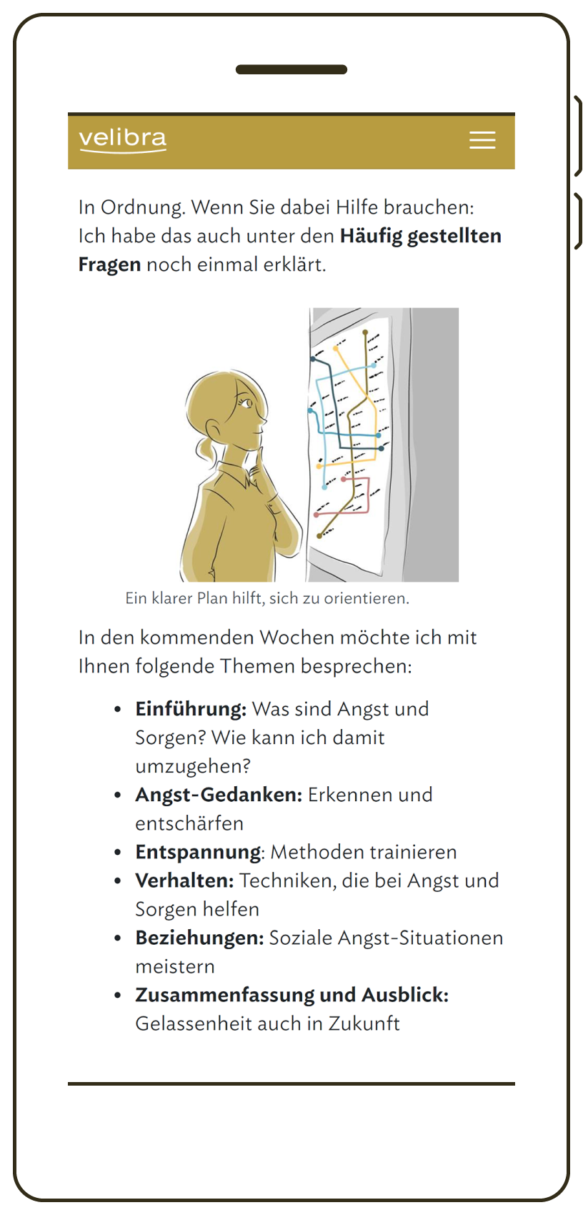 Persönlicher Fahrplan in velibra
